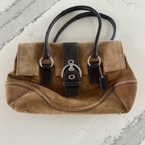 Coach Brown Suede Handbag - Picture 1 of 5